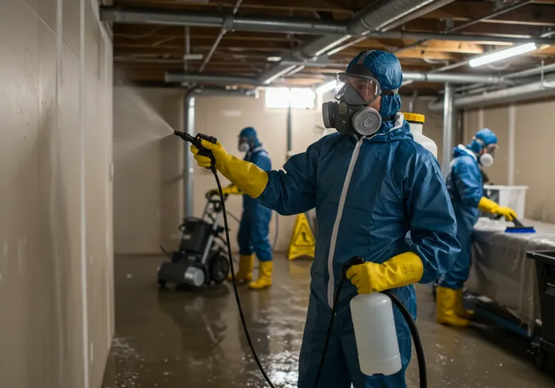 Basement Sanitization and Antimicrobial Treatment process in Wacousta, MI